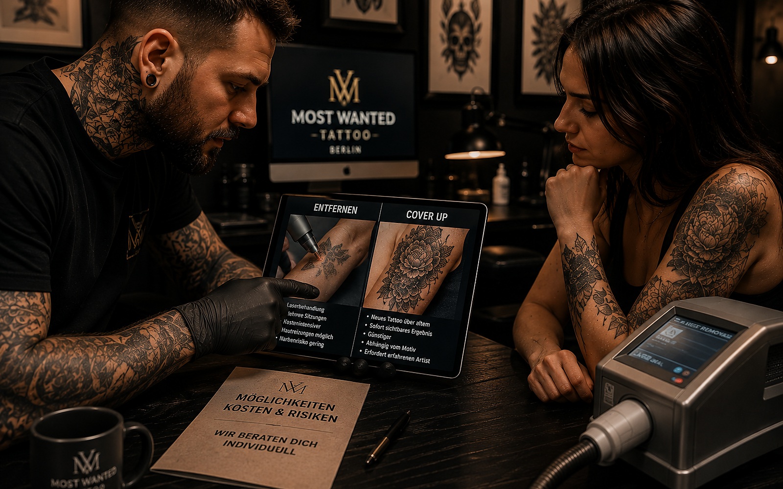 Tattoo entfernen oder covern lassen: Möglichkeiten, Kosten & Risiken