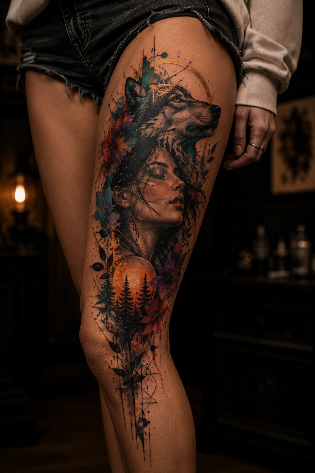 Farbiges Tattoo bei Most Wanted Berlin